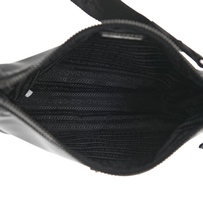 Prada Tessuto Nylon Saffiano Pocket Zippered Shoulder Bag Black 4 of 12