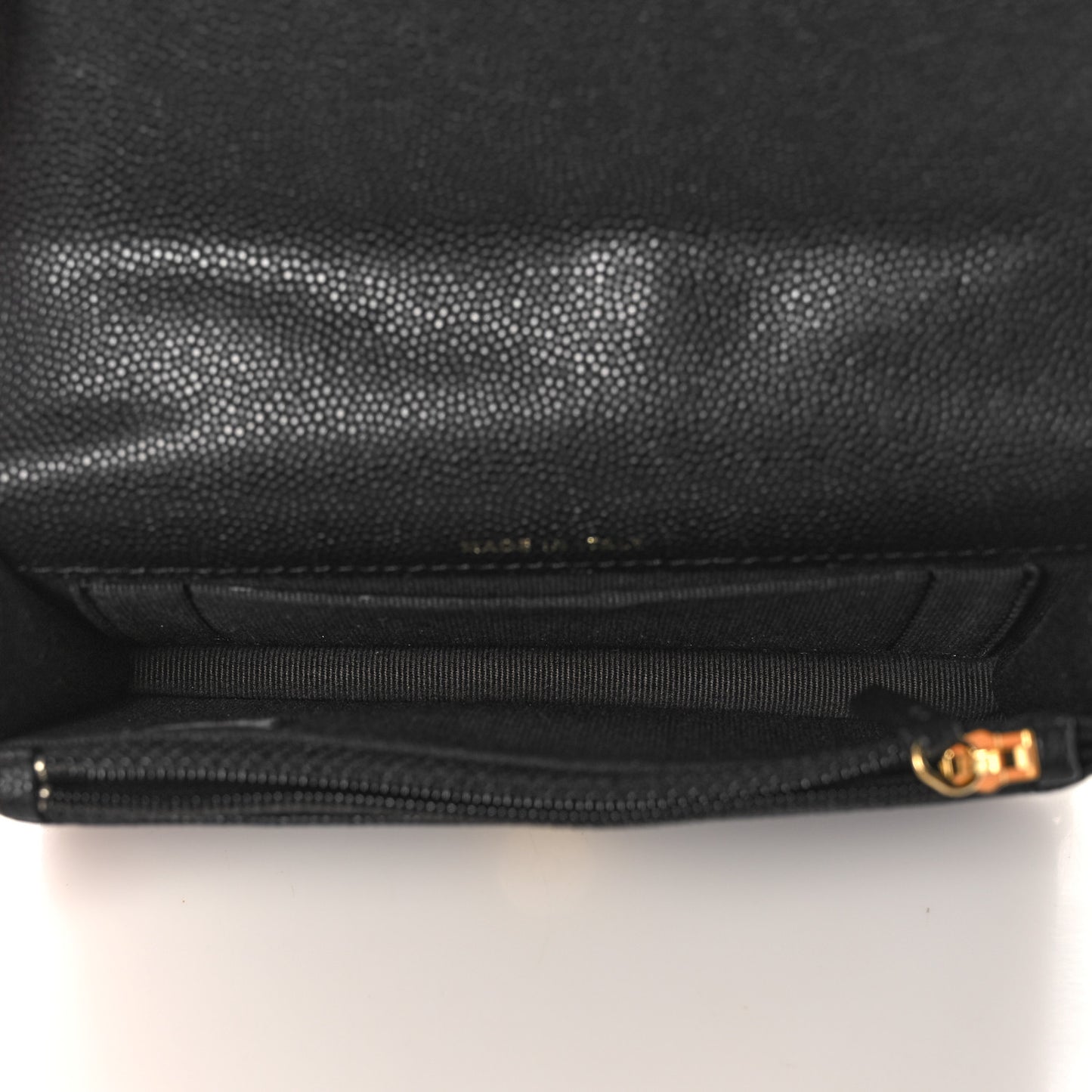 Caviar Quilted Pocket Twins Clutch With Chain Black