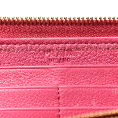 Prada Vitello Phenix Zip Around Wallet Peonia 6 of 14