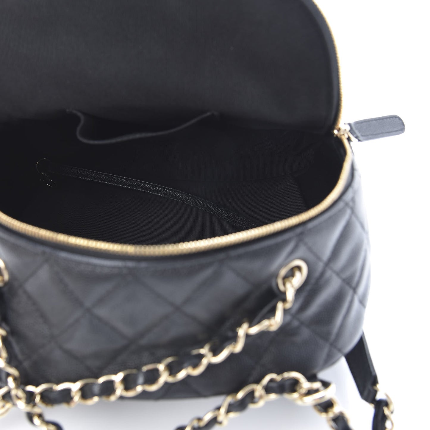Caviar Quilted Medium Zip Around Backpack Black