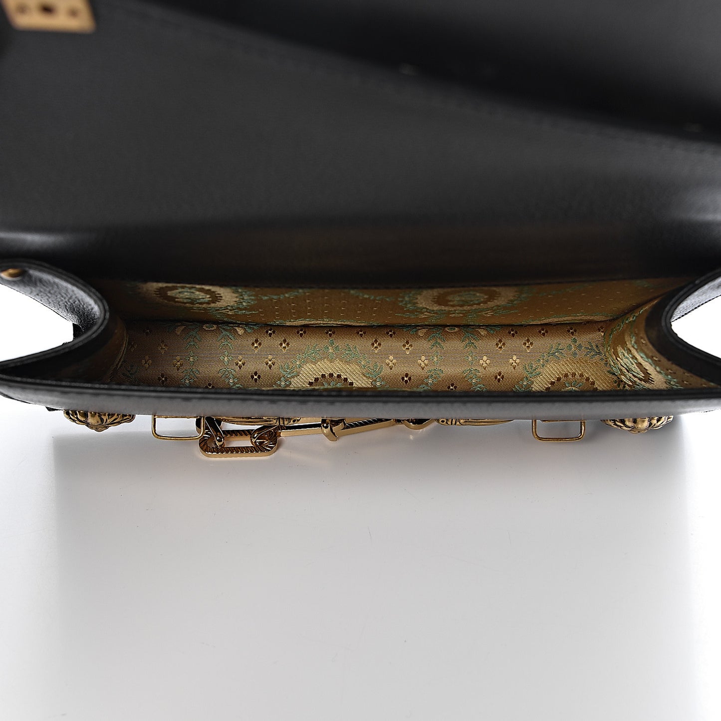 Calfskin Snakeskin Studded Small Ottilia Top Handle Bag Black