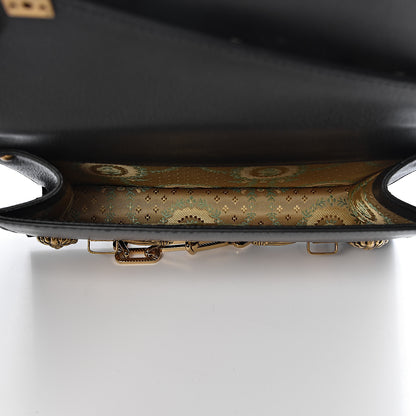 Gucci Calfskin Snakeskin Studded Small Ottilia Top Handle Bag Black 7 of 12