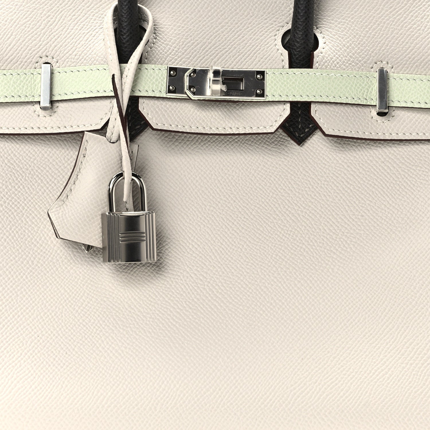 Hermes Epsom Tri-Color Birkin 25 Gris Pale Vert Fizz Graphite 8 of 11