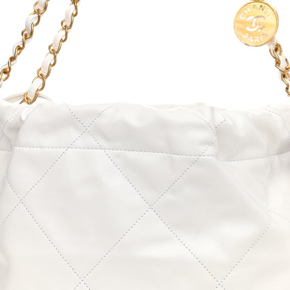Chanel Shiny Calfskin Quilted Small Chanel 22 White 9 of 12