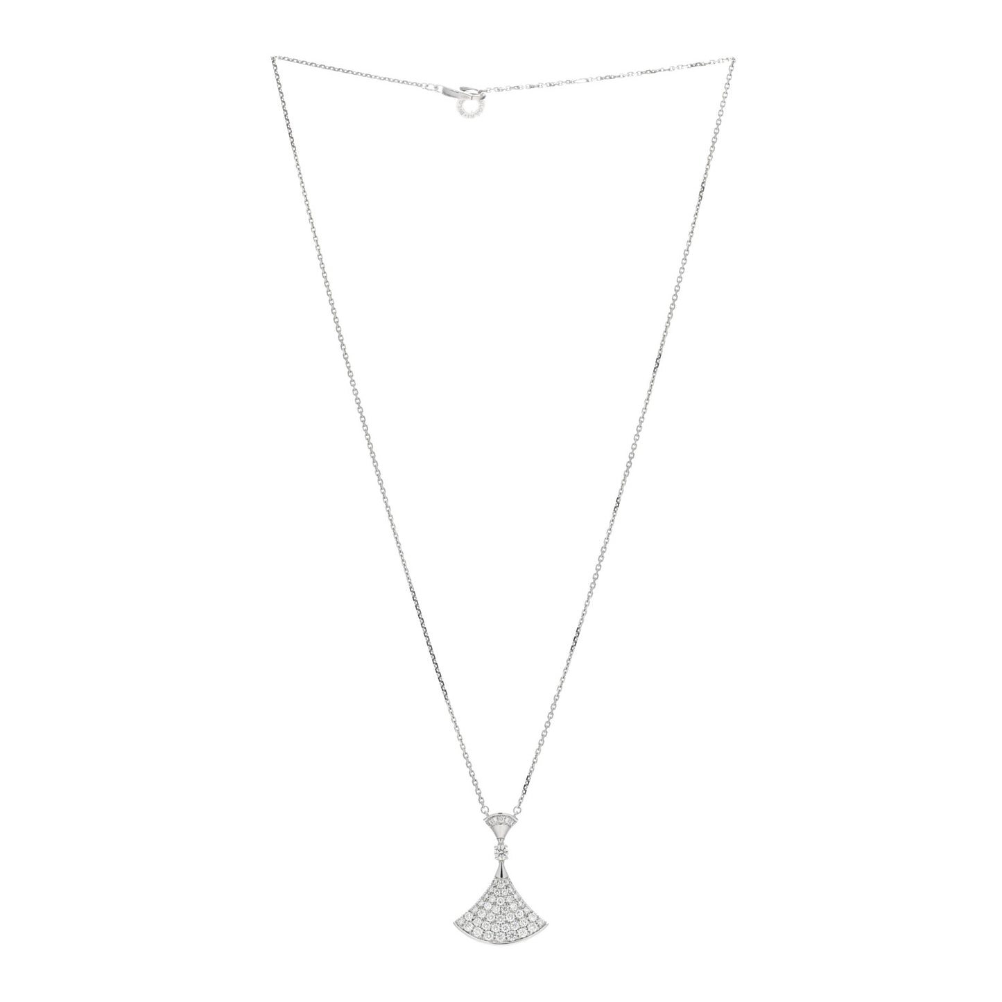 18K White Gold Diamond Large Divas' Dream Pave Necklace