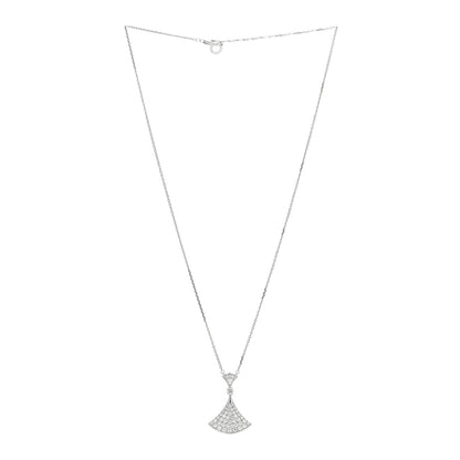 Bulgari 18K White Gold Diamond Large Divas' Dream Pave Necklace 4 of 5