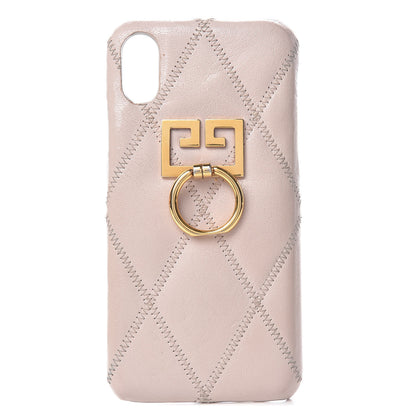 Givenchy Goatskin Diamond Quilted GV3 iPhone X Case Pale Pink 1 of 6
