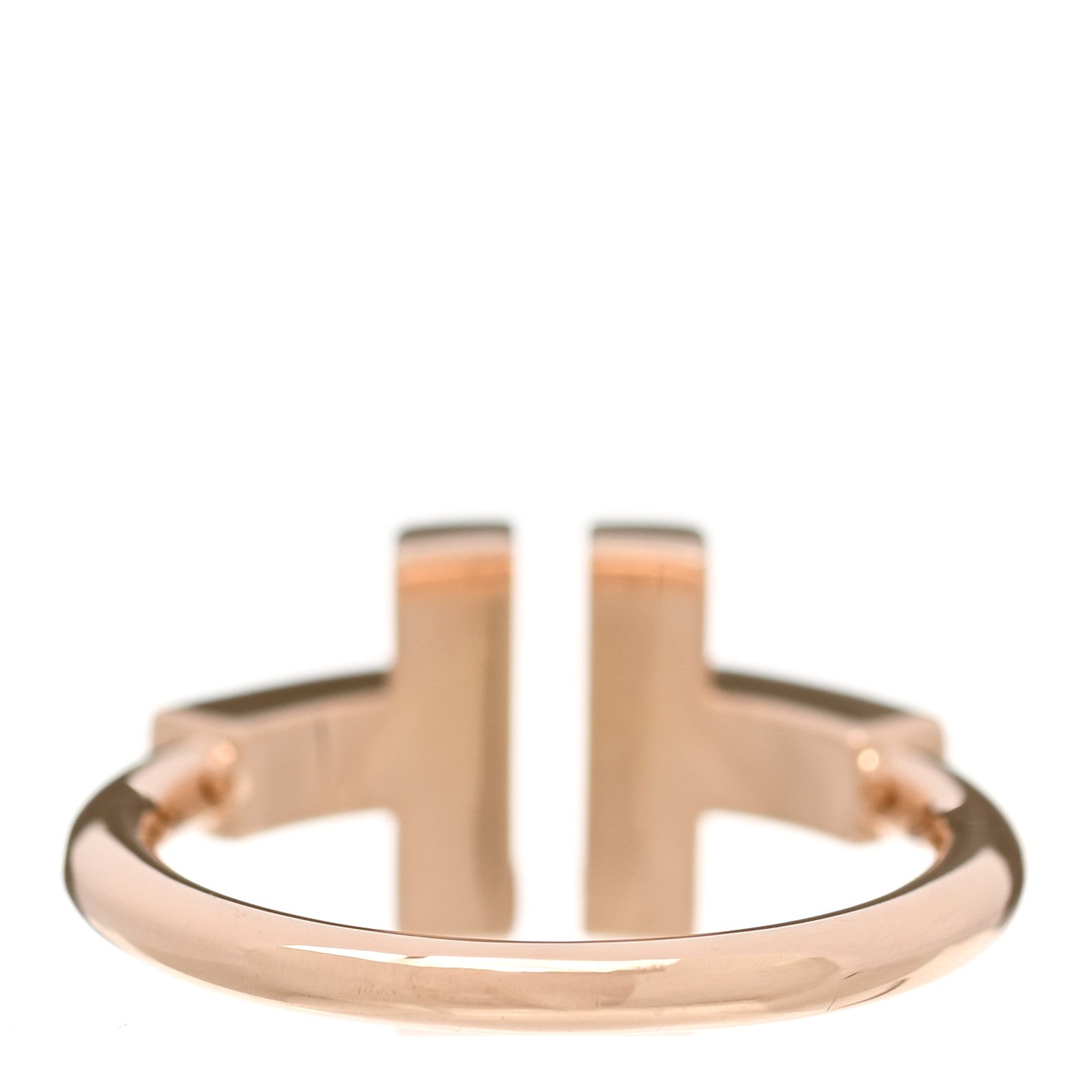 Tiffany 18K Rose Gold Mother of Pearl T Wire Ring 46 3.75 3 of 4