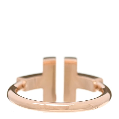 Tiffany 18K Rose Gold Mother of Pearl T Wire Ring 46 3.75 3 of 4