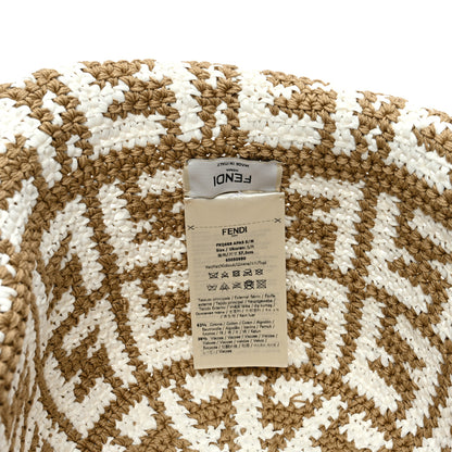 Fendi Cotton Rayon FF Woven Bucket Hat S/M Beige 8 of 8