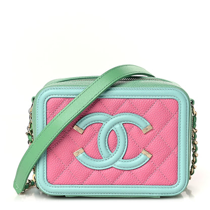 Chanel Caviar Quilted Small CC Filigree Vanity Case Multicolor 1 of 9