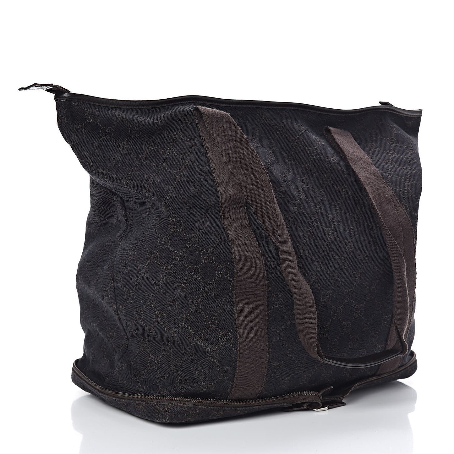 Denim Monogram Large Collapsible Travel Tote Dark Brown