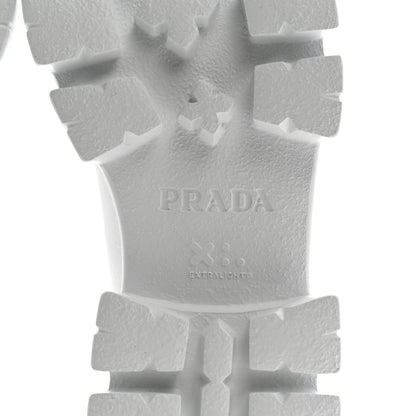 Prada Knit Rubber Triangle Logo Monolith 55mm Ankle Boots 38 Bianco 7 of 9