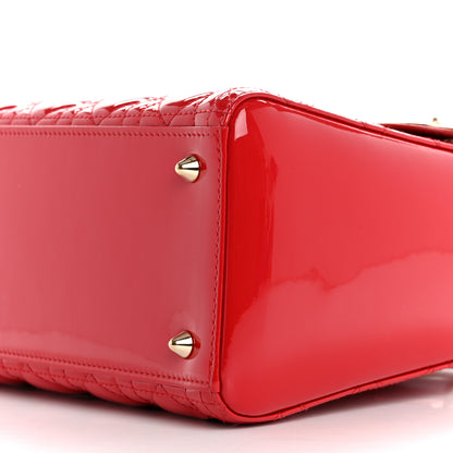 Christian Dior Patent Cannage Medium Lady Dior Red 10 of 13