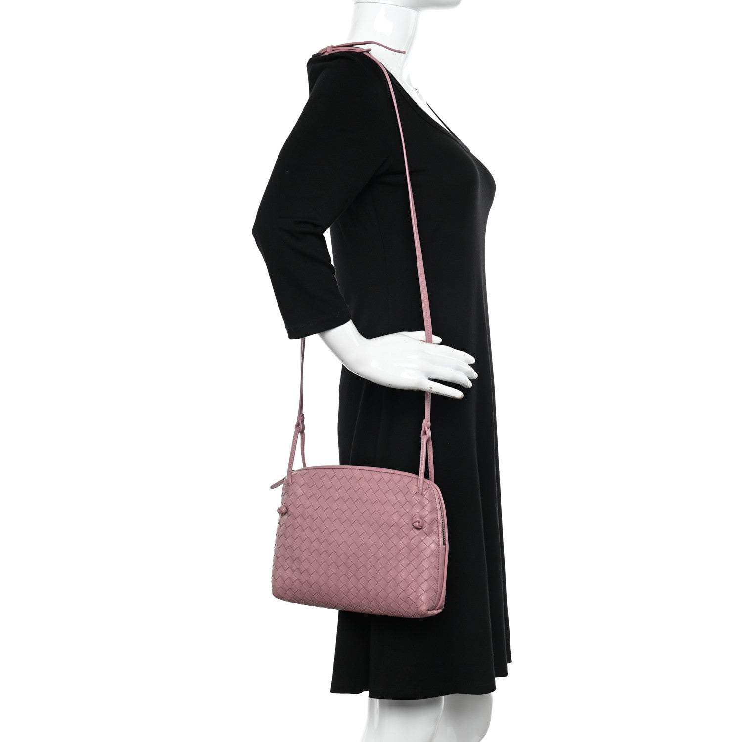 Bottega Veneta Nappa Intrecciato Nodini Crossbody Messenger Rose Pink 2 of 12