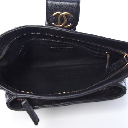 Chanel Caviar Quilted Coco Pleats Clutch Black 5 of 10