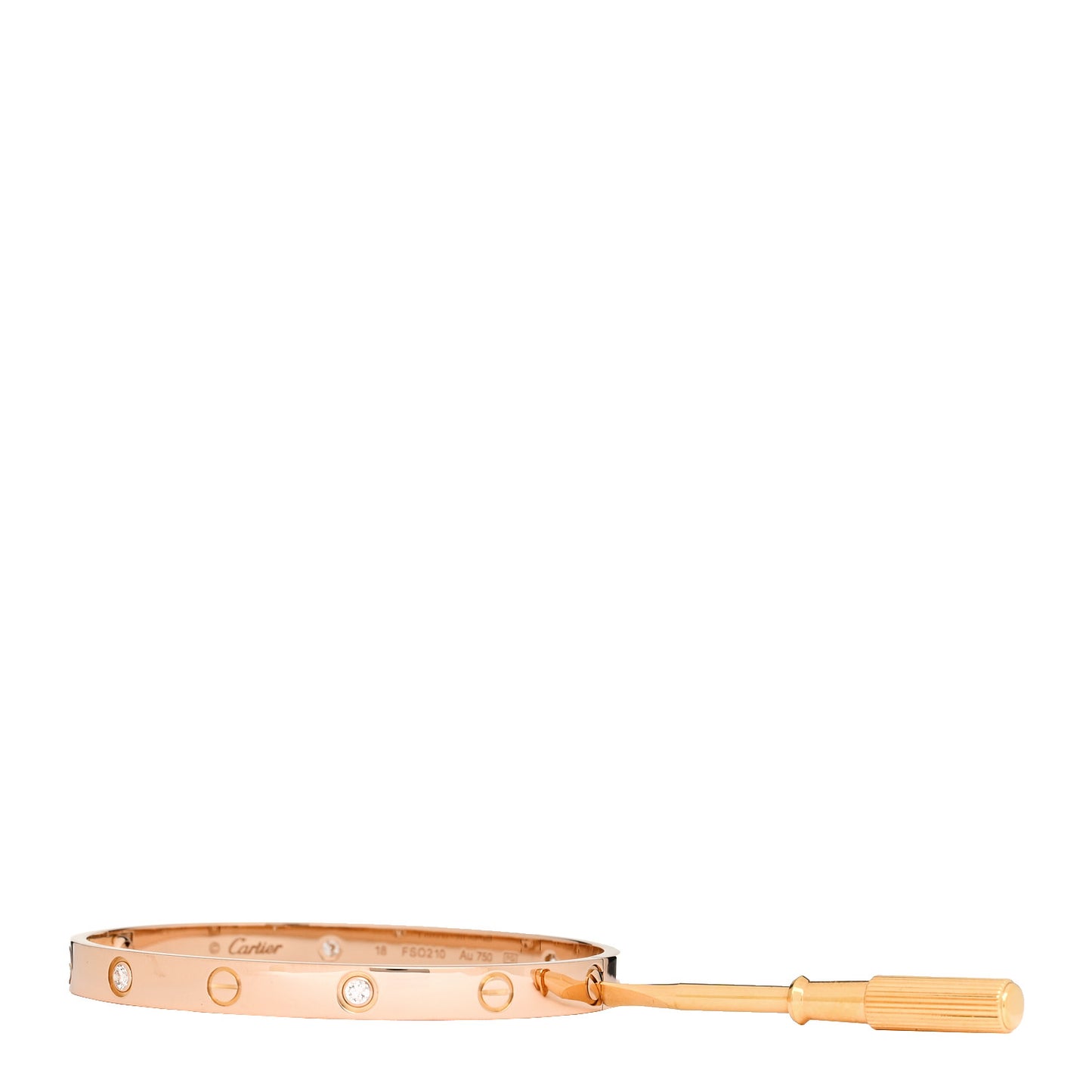 18K Pink Gold 4 Diamond LOVE Bracelet 18