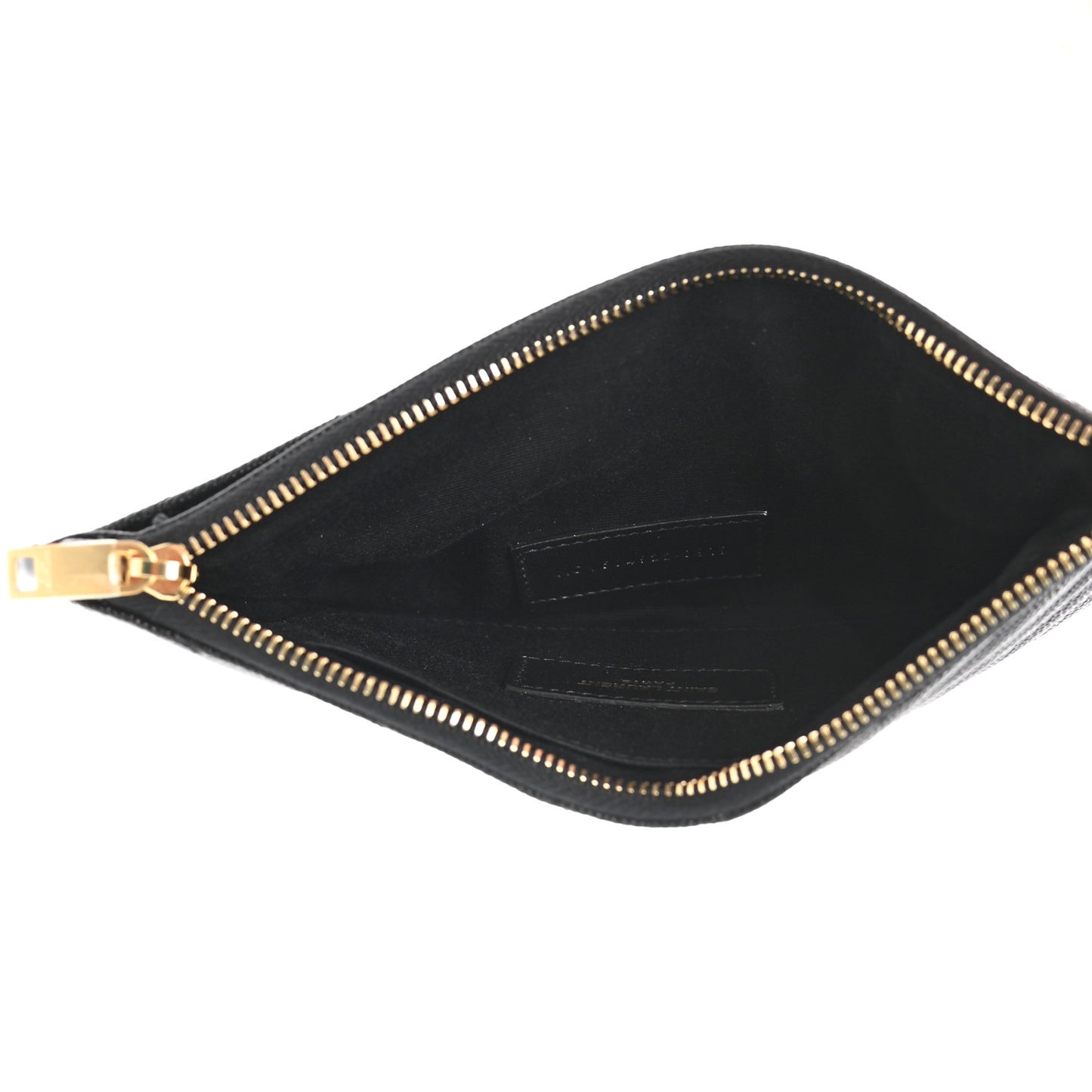 Grain De Poudre Chevron Monogram Bill Pouch Black