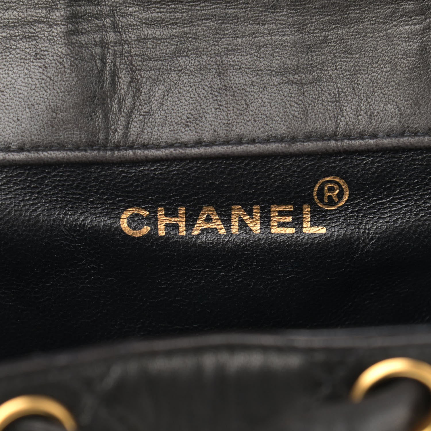 Chanel Lambskin Quilted Drawstring Backpack Black 6 of 13