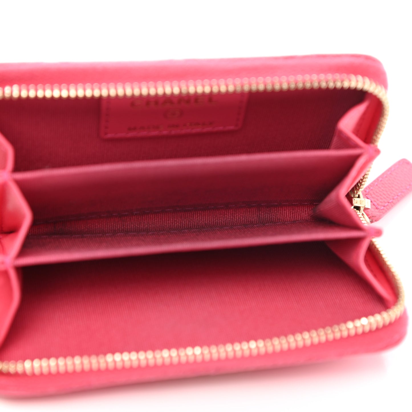 Caviar Quilted French New Wave Zip Coin Purse Pink