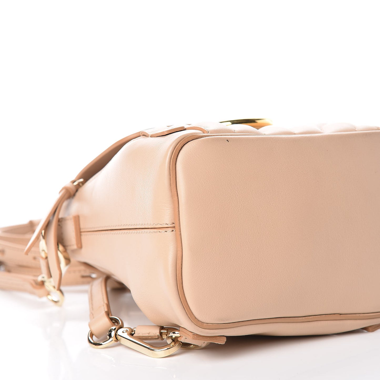 Calfskin Quilted Mini Faye Backpack Pearl Beige