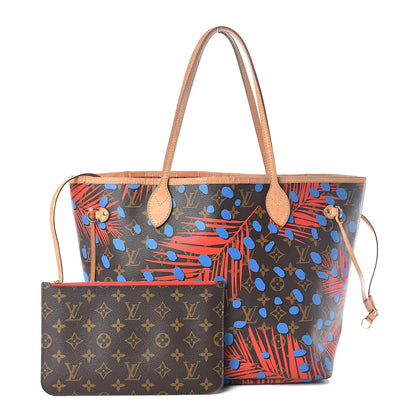 Louis Vuitton Monogram Jungle Dots Neo Neverfull MM Coquelicot Denim 1 of 8