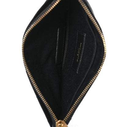 Saint Laurent Grain De Poudre Chevron Monogram Large Bill Pouch Black 5 of 9