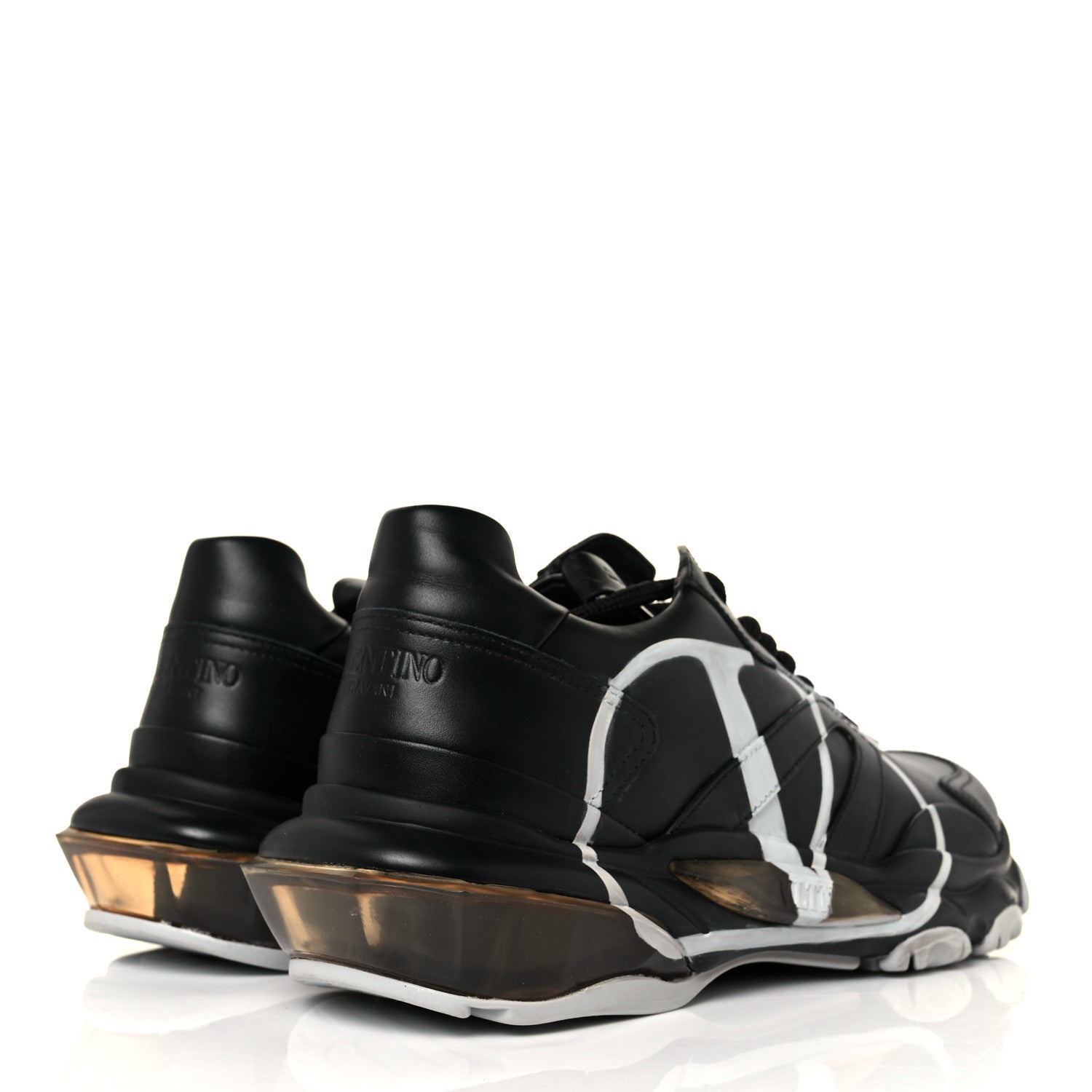 Valentino Garavani Calfskin VLOGO Mens Bounce Sneakers 39 Black 4 of 7
