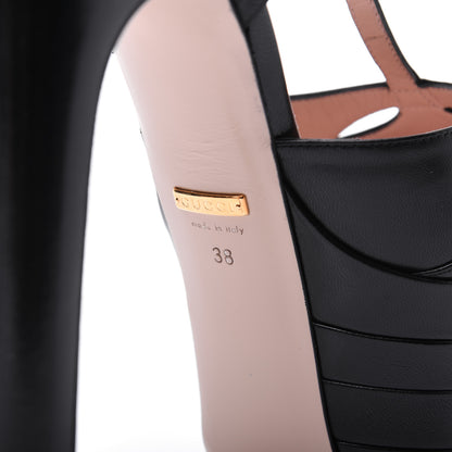 Gucci Malaga Kid T Strap Platform Pumps 38 Black 6 of 15