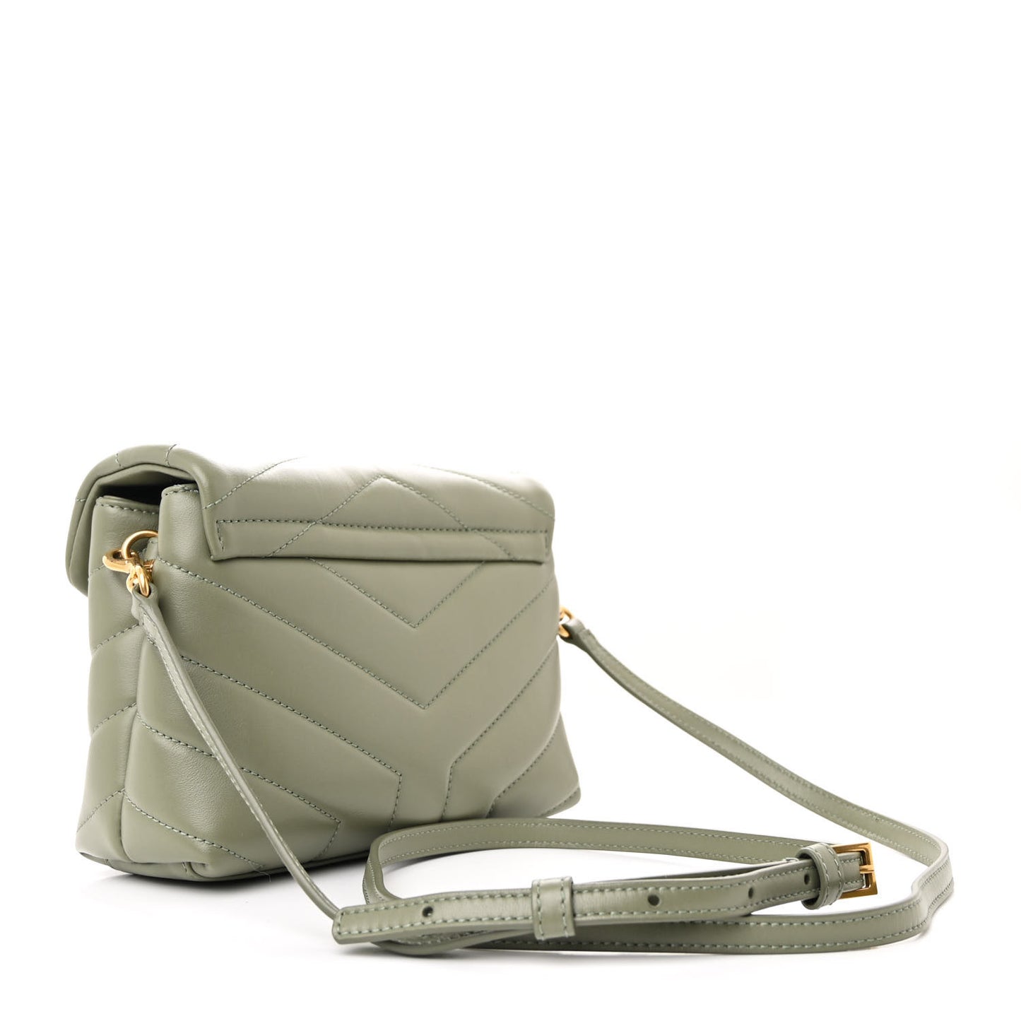Calfskin Y Quilted Monogram Toy Loulou Crossbody Bag Light Sage