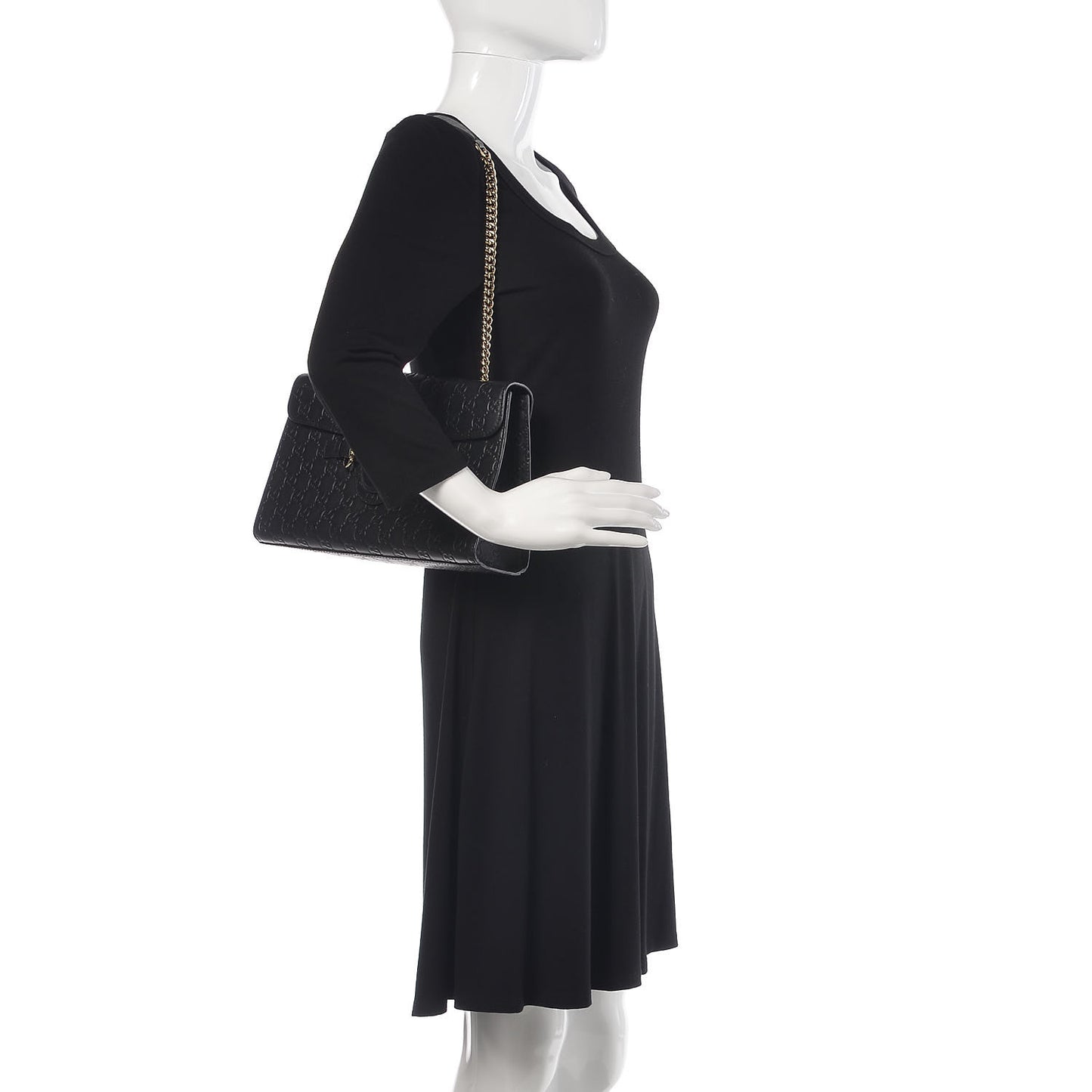 Guccissima Medium Emily Chain Shoulder Bag Black