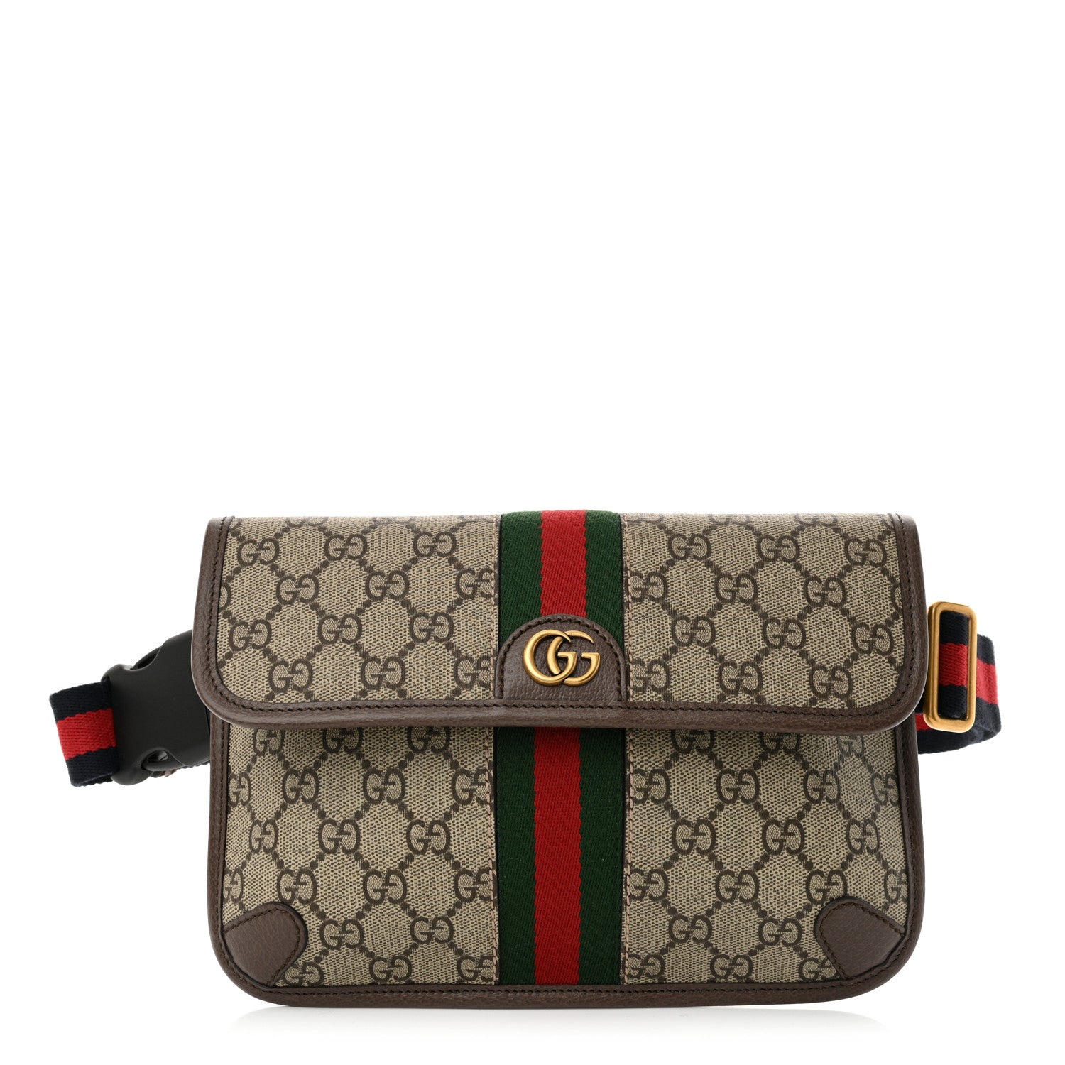 Gucci GG Supreme Monogram Web Small Ophidia Belt Bag Brown 1 of 10