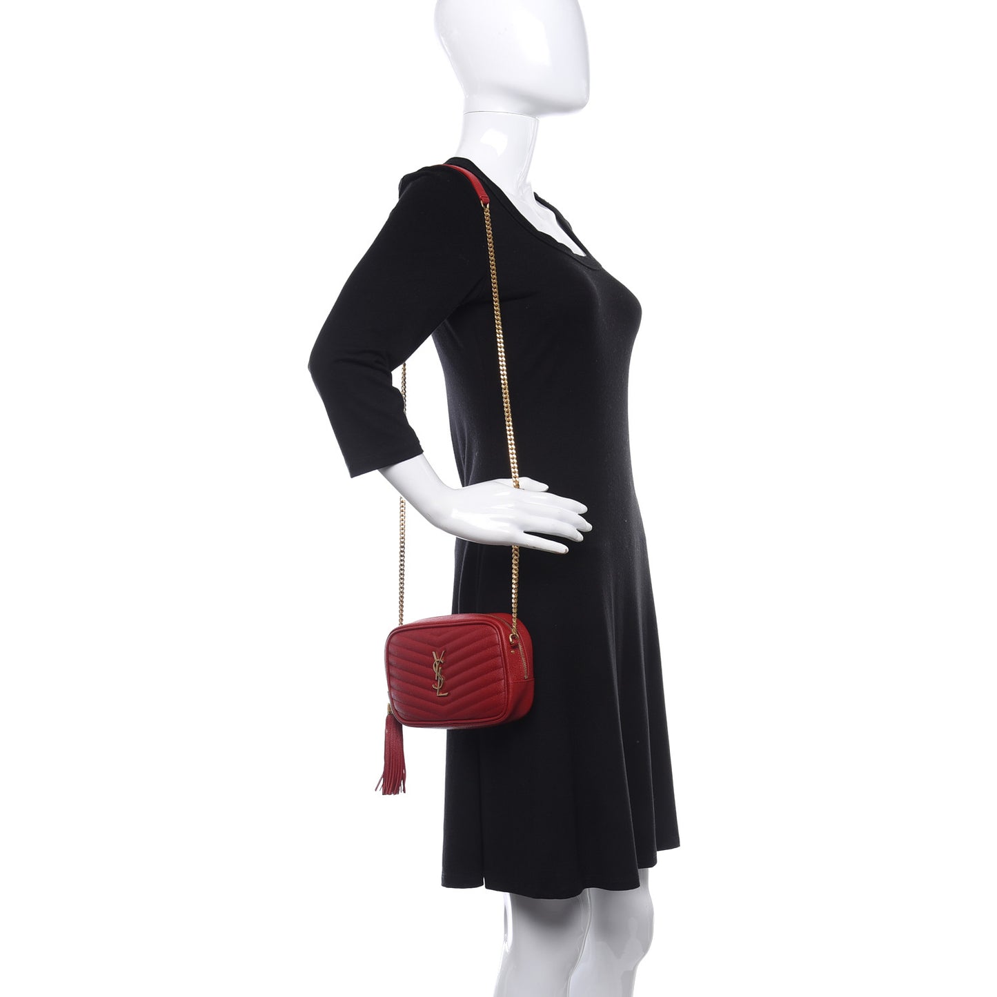Grain De Poudre Matelasse Monogram Mini Lou Camera Bag Eros Red
