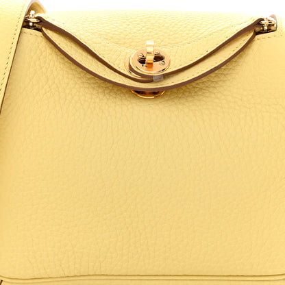 Hermes Taurillon Clemence Mini Lindy 20 Jaune Poussin 8 of 11