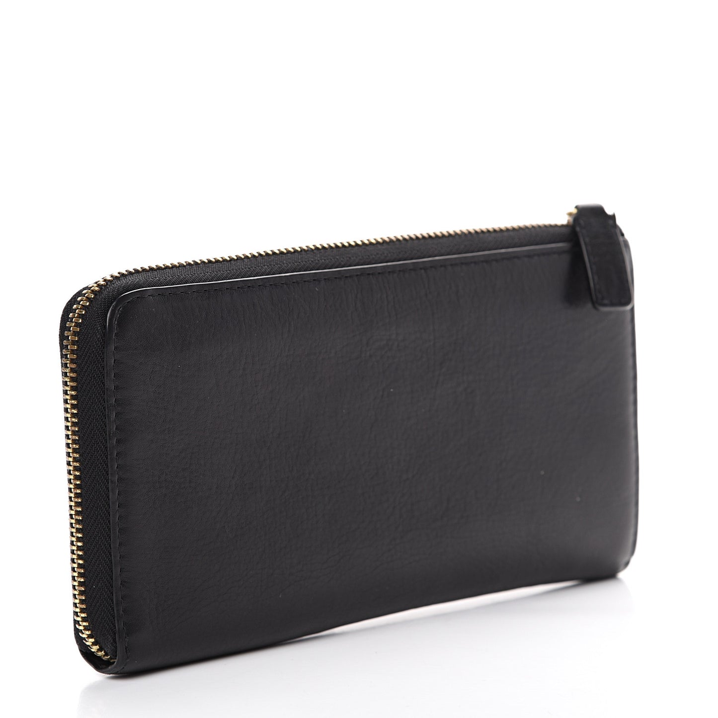 Sugar Goatskin Studded Pandora Half Zip Long Wallet Black