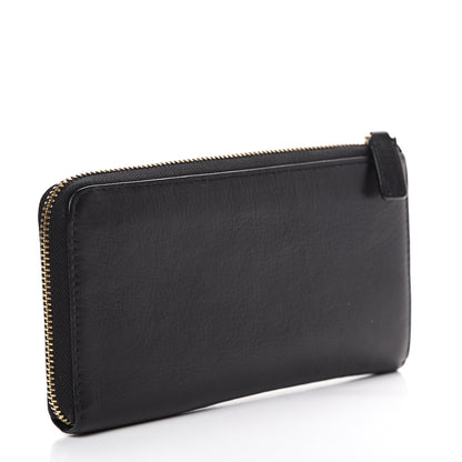 Givenchy Sugar Goatskin Studded Pandora Half Zip Long Wallet Black 2 of 8