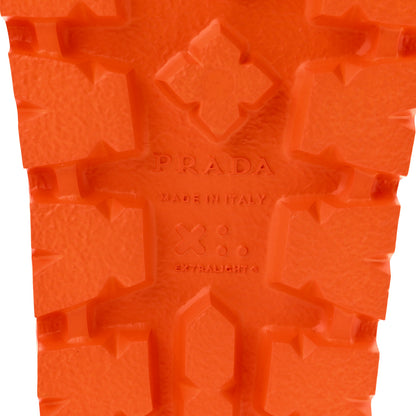 Prada EVA Rubber Triangle Logo Embossed Womens Lug Sole 20mm Slide Sandals 36 Papaya 6 of 7