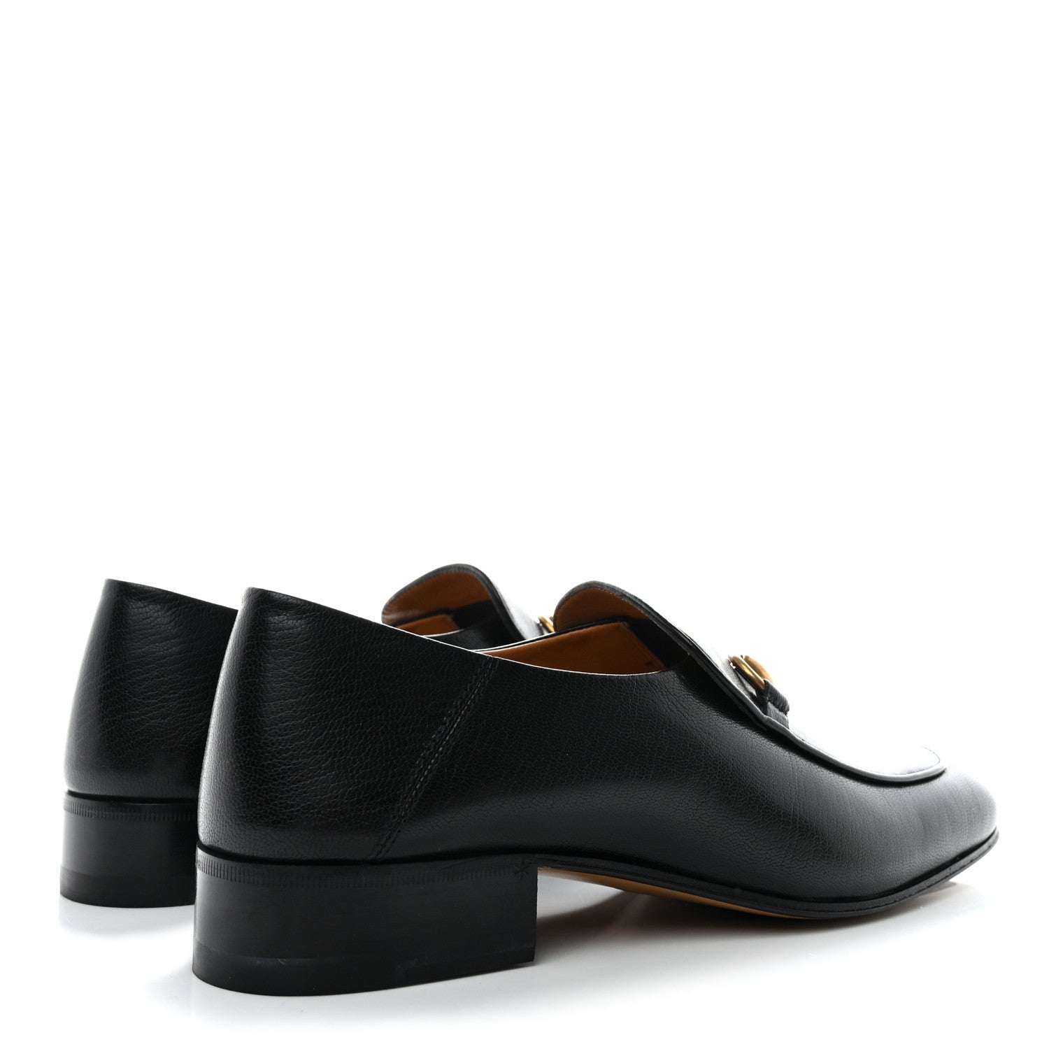 Gucci Goatskin Womens Horsebit Mid-Heel Loafers 39 Black 4 of 8