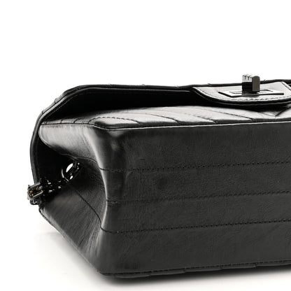 Chanel Aged Calfskin Chevron Quilted 2.55 Reissue Mini Flap So Black 9 of 10