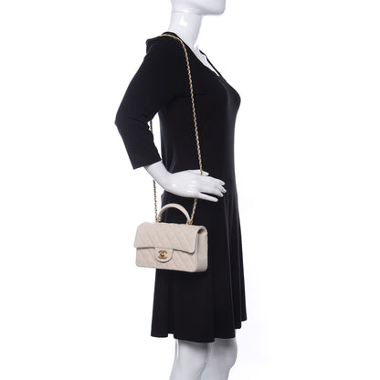 Chanel Caviar Quilted Mini Top Handle Rectangular Flap Beige 2 of 11