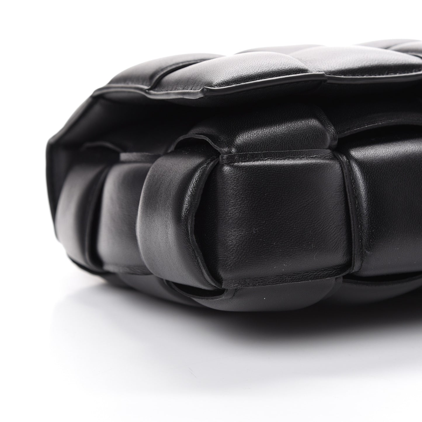 Lambskin Maxi Intreccio Padded Chain Cassette Crossbody Bag Black