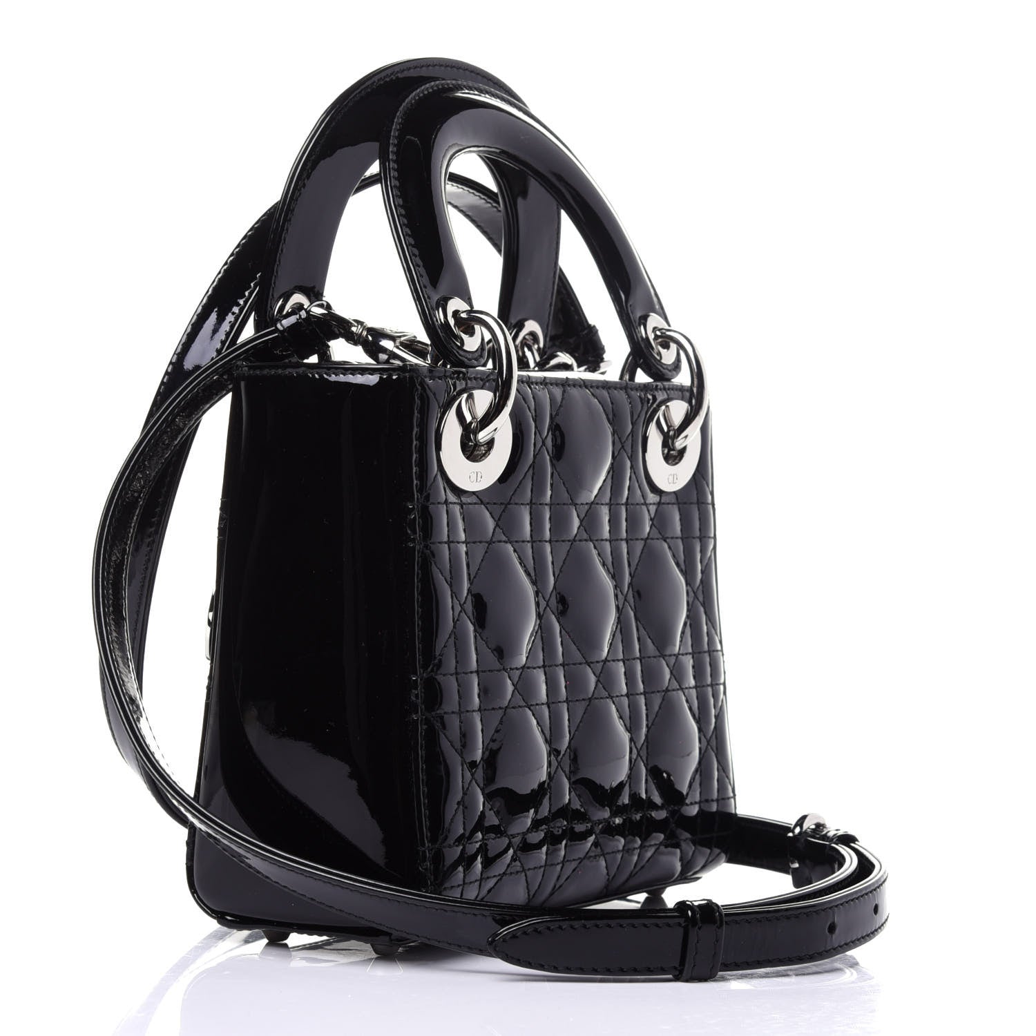 Christian Dior Patent Cannage Mini Lady Dior Black 3 of 11