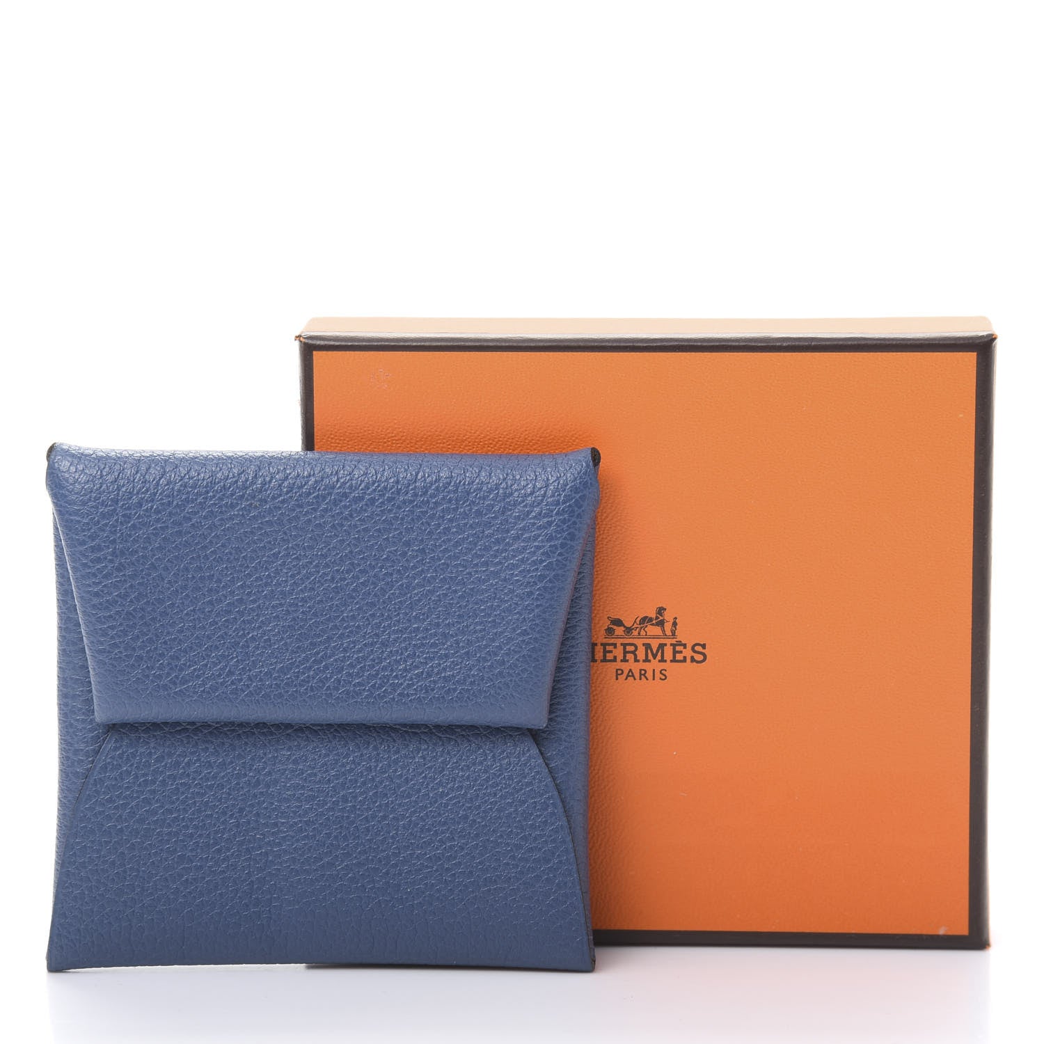 Hermes Evercolor Verso Bastia Coin Purse Bleu Agate Jaune D'Or 8 of 8