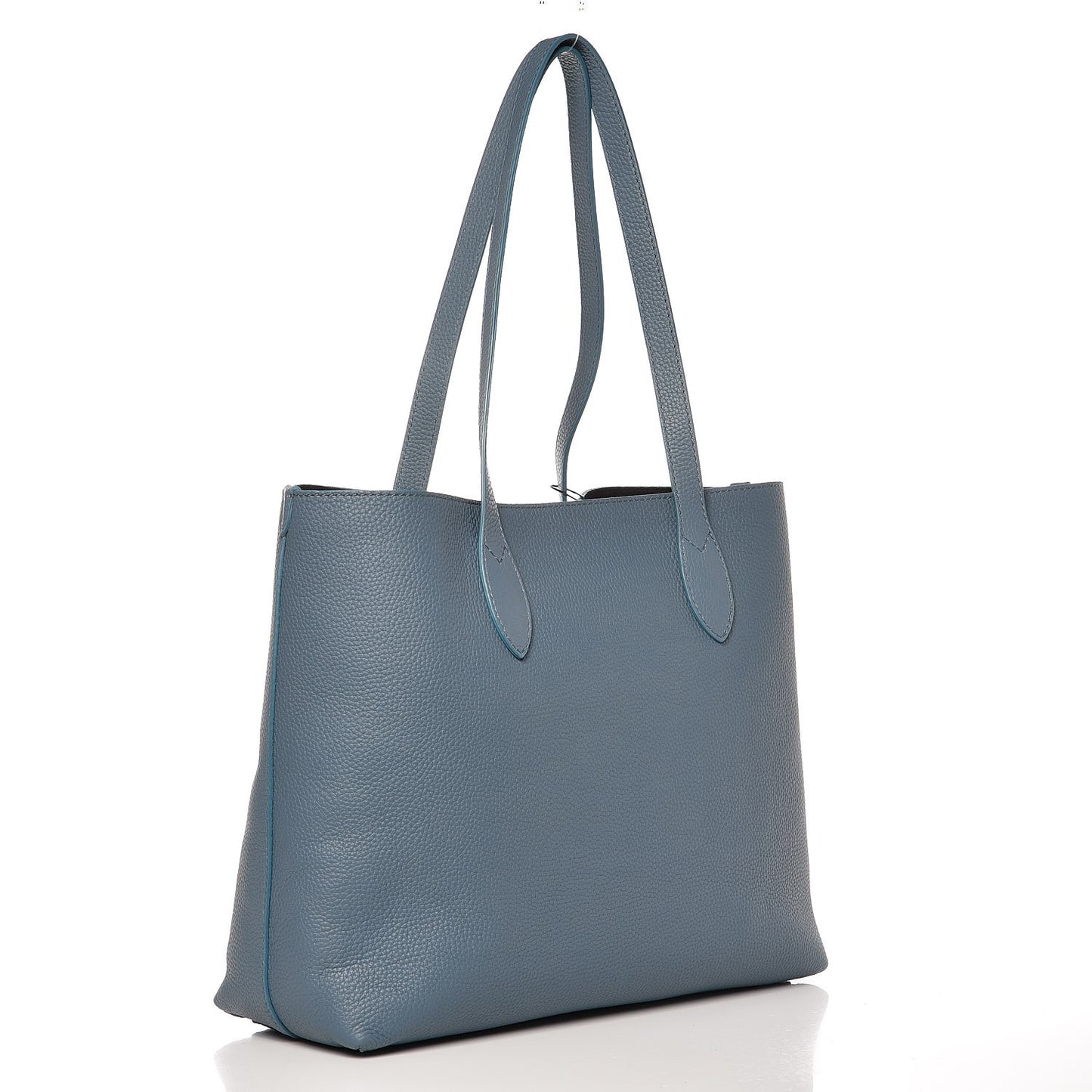 Grainy Calfskin Remington Tote Dusty Teal Blue