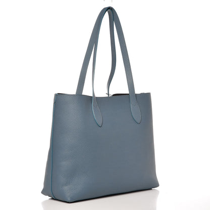 Burberry Grainy Calfskin Remington Tote Dusty Teal Blue 3 of 9