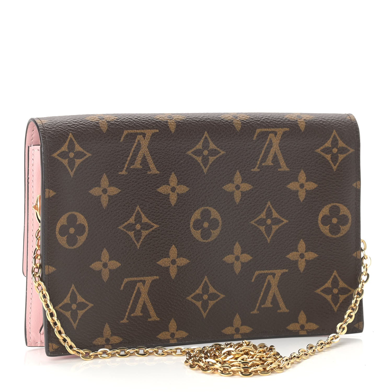 Louis Vuitton Monogram Flore Chain Wallet Rose Ballerine 3 of 13