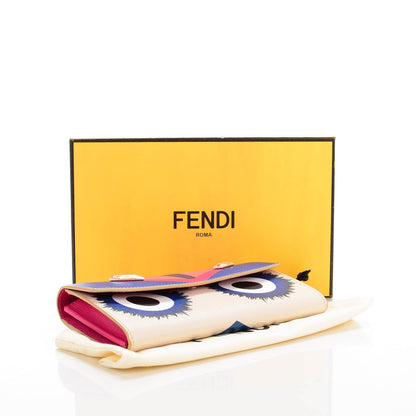 Fendi Vitello Elite Crystal Eye Monster Simply Continental Wallet Bellini Multicolor 4 of 8