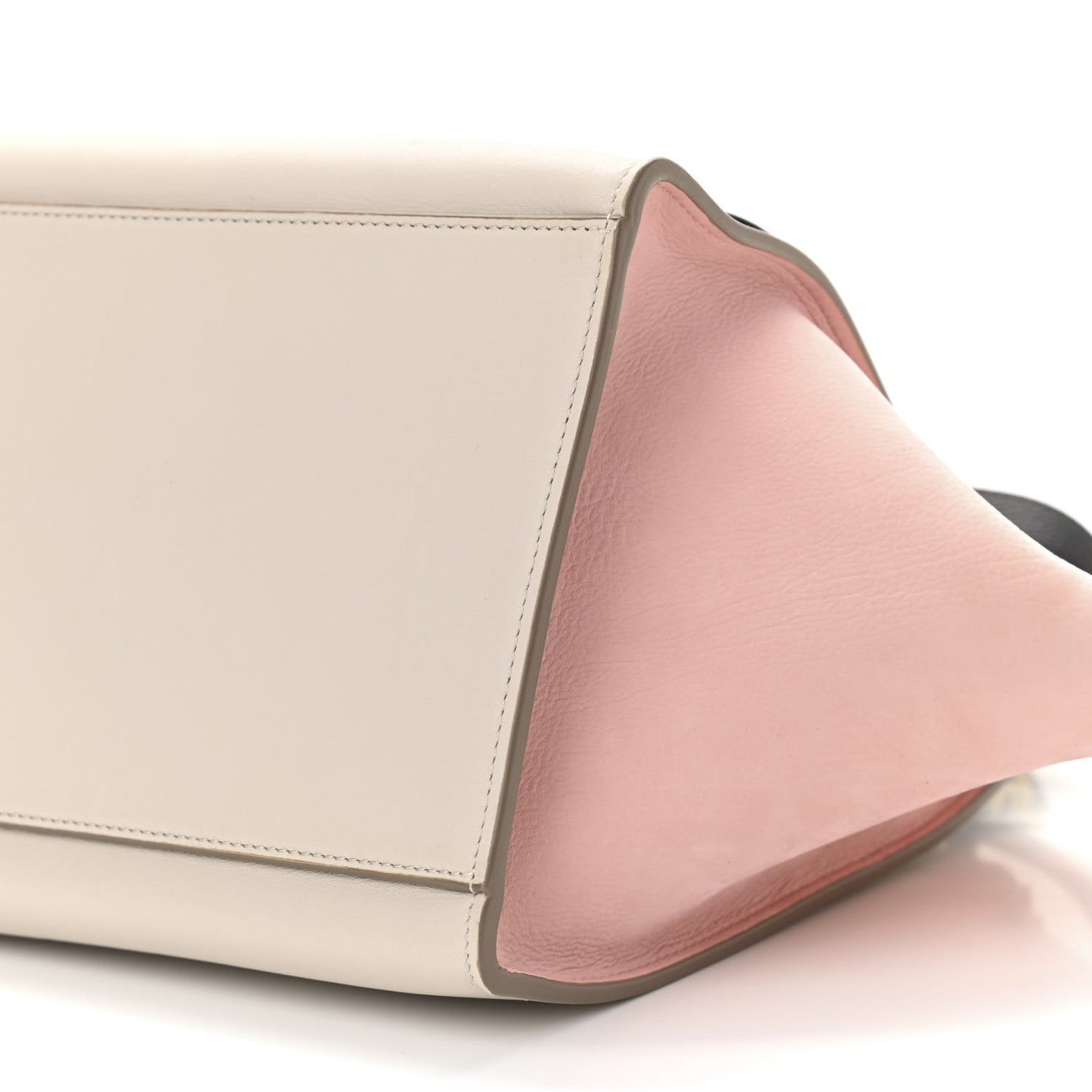 Textured Calfskin Suede Small Tri-Color Trapeze Black