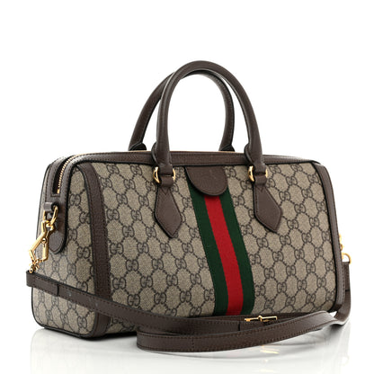 Gucci GG Supreme Monogram Web Medium Ophidia Boston Brown 2 of 10