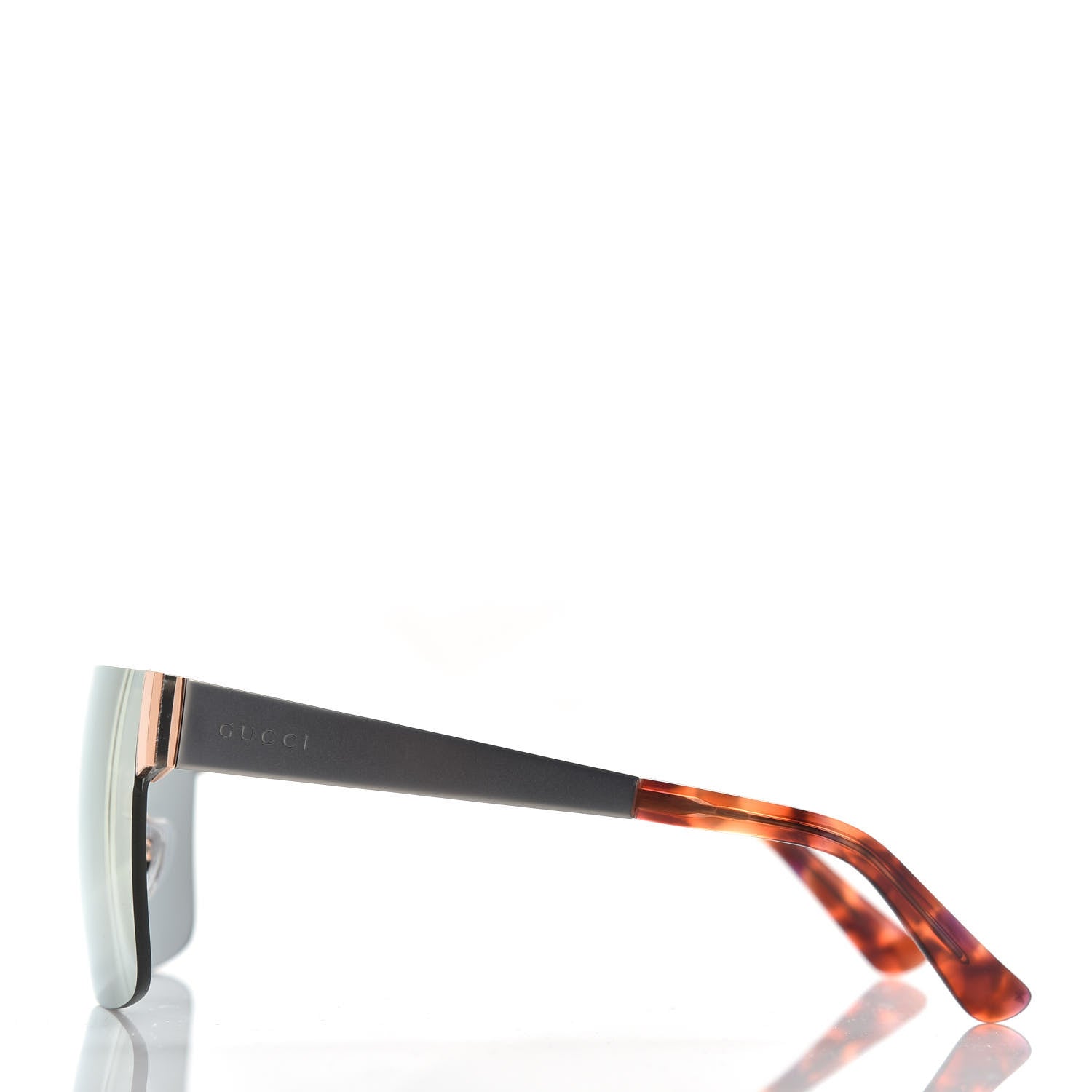 Gucci Rimless Mirrored Shield 4265/S Sunglasses Copper Gold 3 of 7